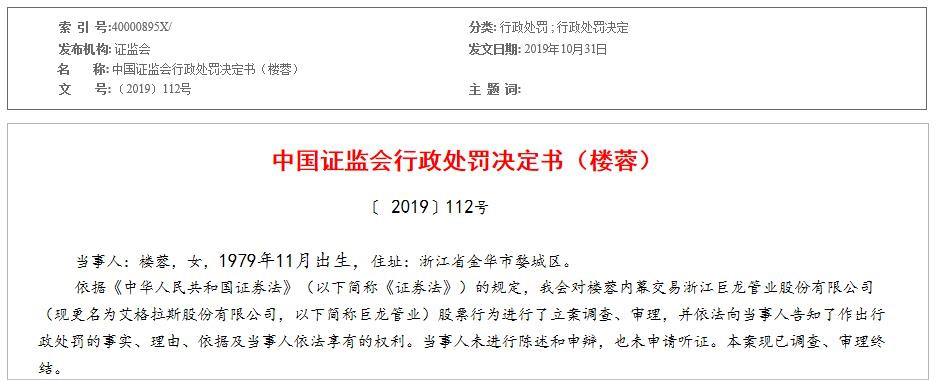 1次變身3罰單 巨龍管業上演妻子們的內幕交易